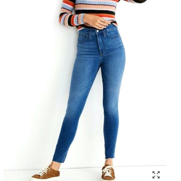 Madewell Roadtripper High Rise Skinny Jeans Raw Hem Stretch Denim Casual Size 29 - Picture 15 of 16
